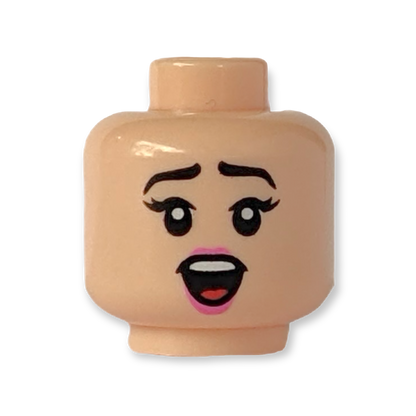 LEGO Head - 3465 Weiblich schwarze Augenbrauen dunkelrosa Lippen