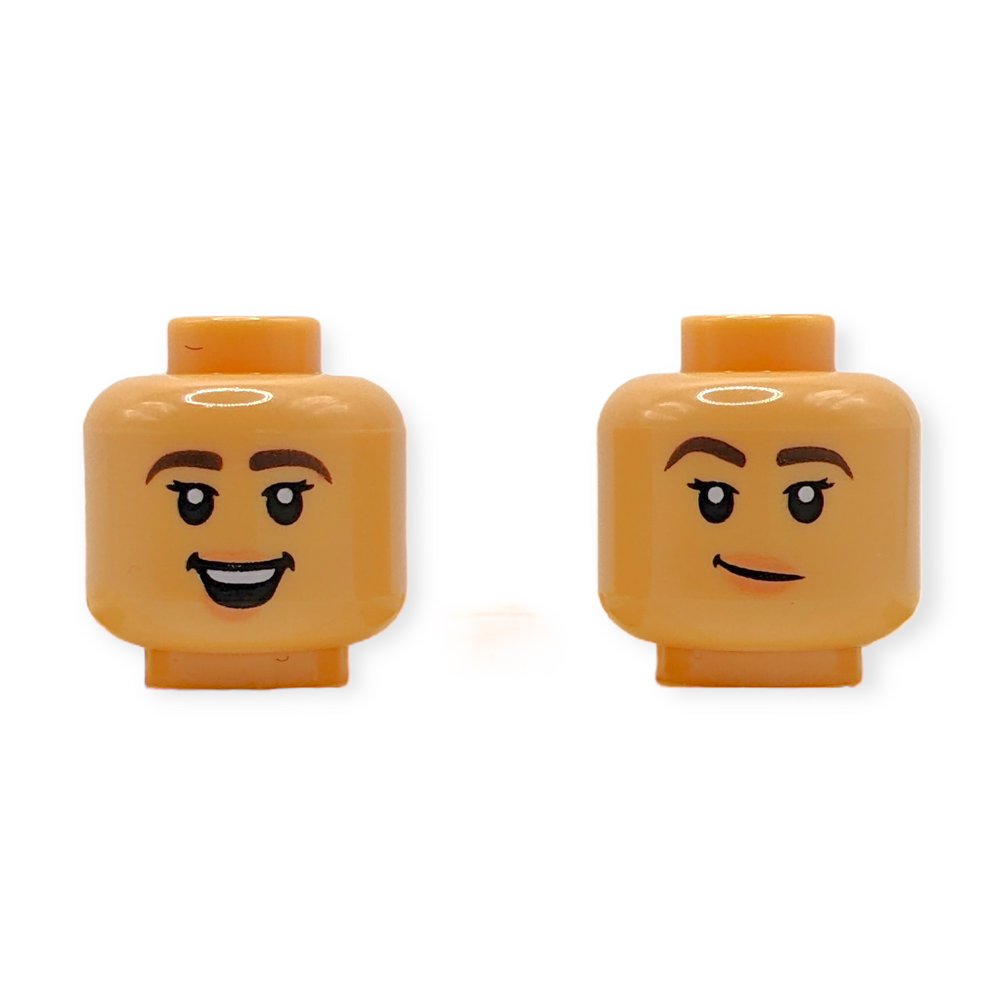 LEGO Head - 3879 Dual Sided Female Dark Brown Eyebrows