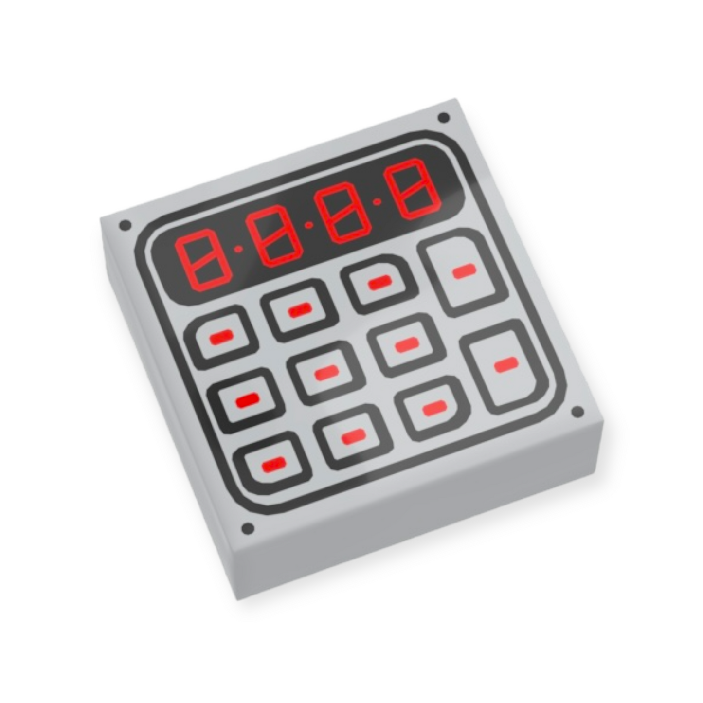 LEGO Tile 1x1 - Red Digital Keypad
