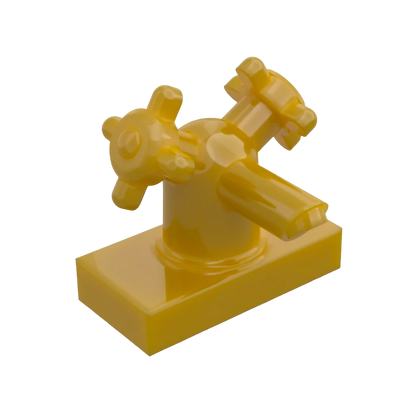 LEGO Tap 1x2 - Amatur Wasserhahn in Pearl Gold