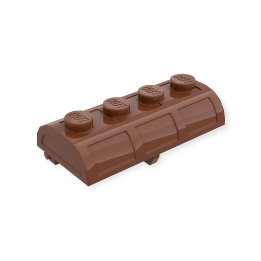 LEGO Treasure Chest Lid Curved with Thick Hinge - Reddish Brown