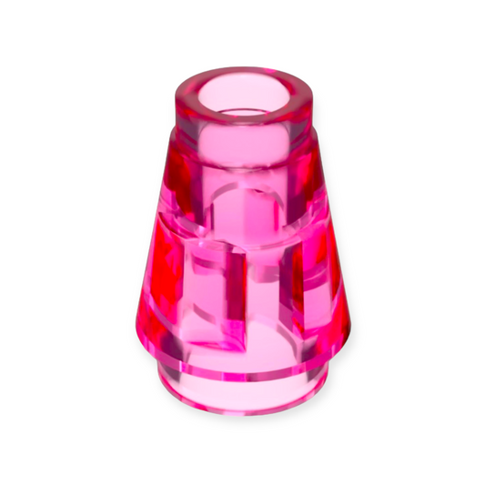 LEGO Cone 1x1 with Top Groove in Trans-Dark Pink