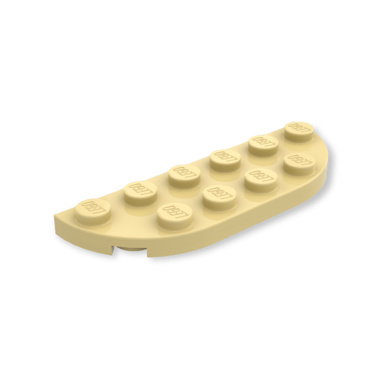 LEGO Plate Round Corner 2x6 Double  in Tan