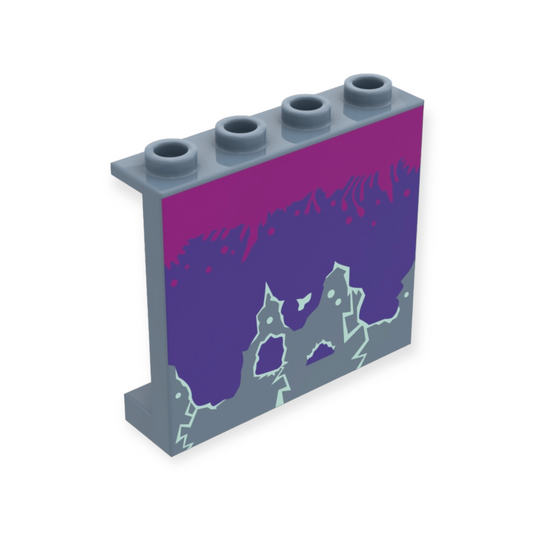 LEGO Panel 1x4x3 - Magenta Splashes dunkelvioletter Rauch und weißer Blitz
