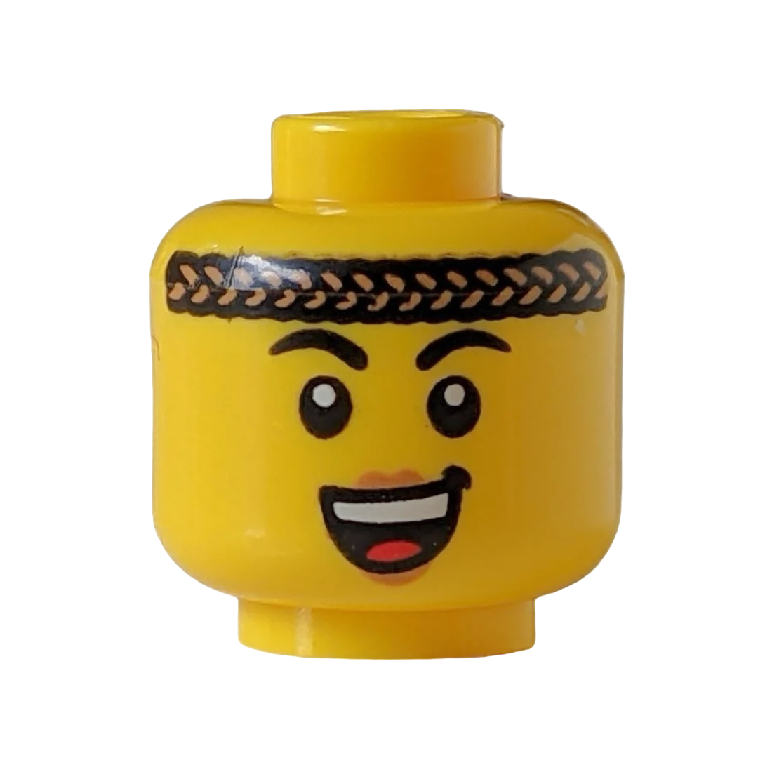 LEGO Head - 4151 Female Black Eyebrows Dark Tan Braided Headband