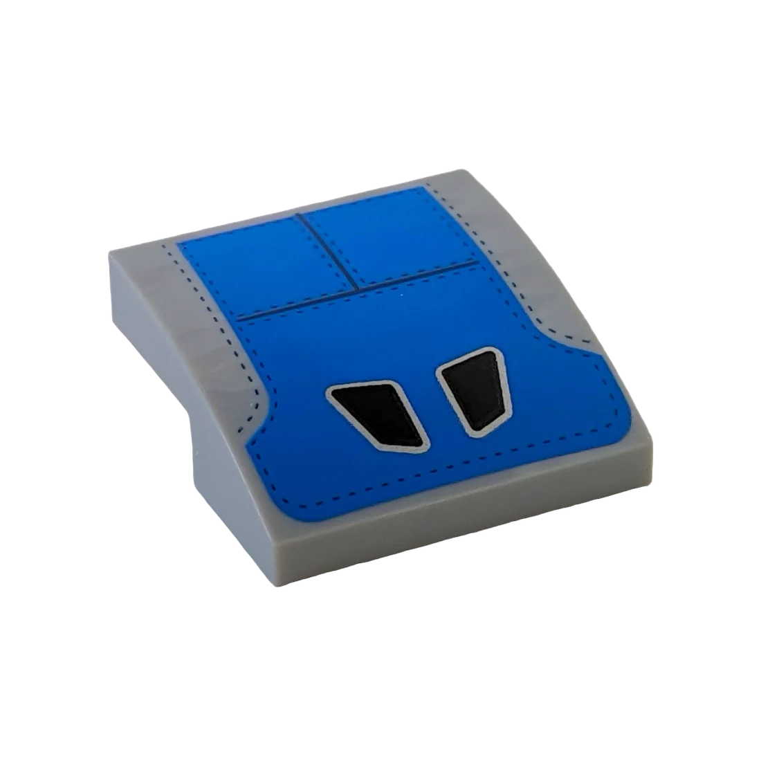 LEGO Slope Curved 2x2 x2/3 - Schwarze Kopfstützenformen auf blauen Sitzpaneelen mit Nähten