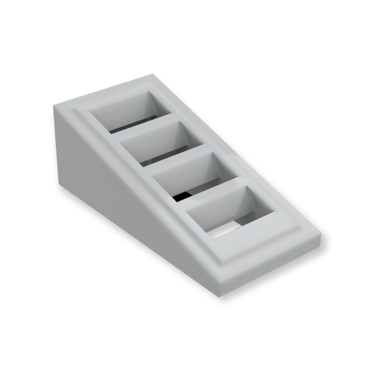 LEGO Slope 18 2x1x 2/3 with Grille - in Light Bluish Gray
