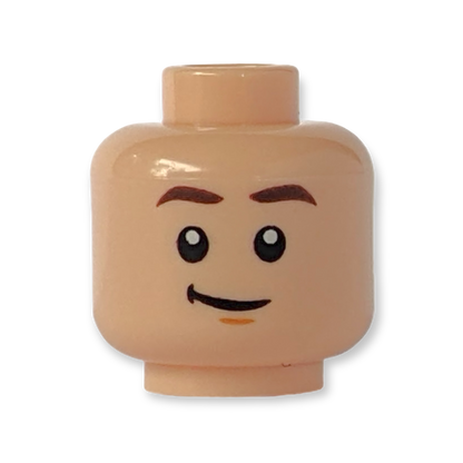 LEGO Head - 3461 Dunkelbraune Augenbrauen Neutral / Lachen mit geschlossenen Augen