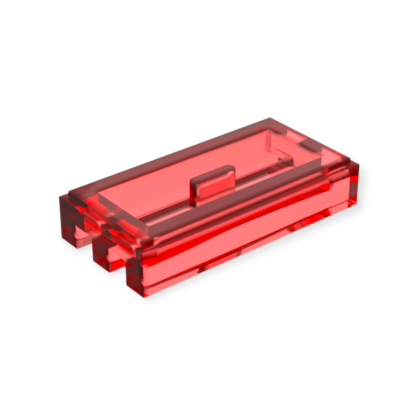 LEGO Tile Modified 1x2 Grille - Trans-Red