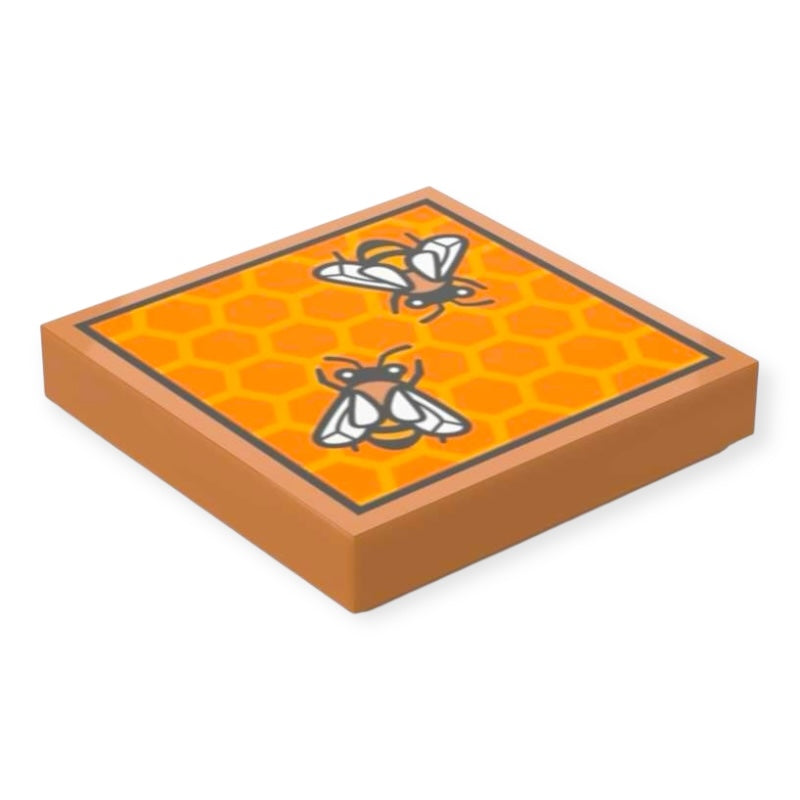 LEGO® Fliese 2x2 - Bienenwabe mit Bienen