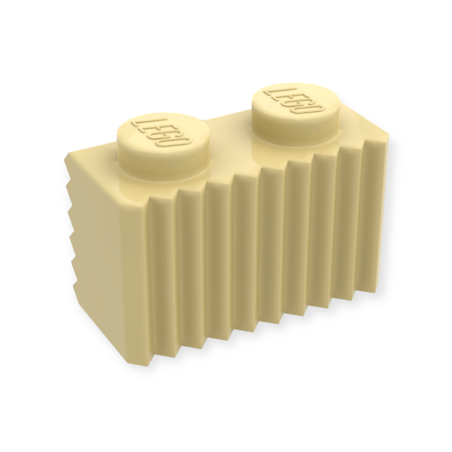 LEGO Brick Modified 1x2 - Grill / Fluted Profile in Tan