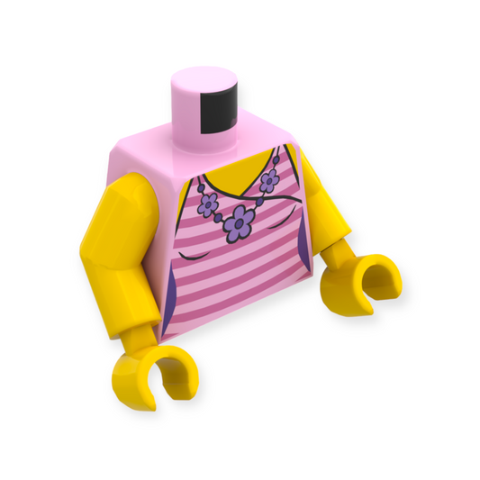 LEGO Torso - 2923 Female Top with Dark Pink Stripes and Flower