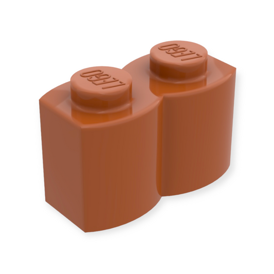 LEGO Brick Modified 1x2 Log Profile - Dark Orange