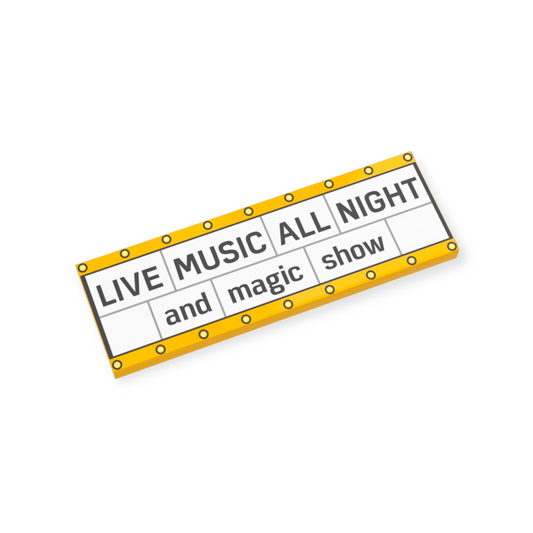 LEGO Tile 2x6 - LIVE MUSIC ALL NIGHT and magic show