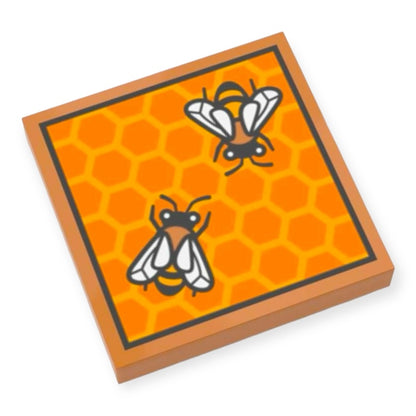 LEGO® Fliese 2x2 - Bienenwabe mit Bienen