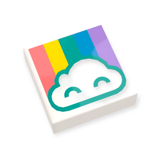 LEGO Tile 1x1 - Cloud and Pastel Rainbow
