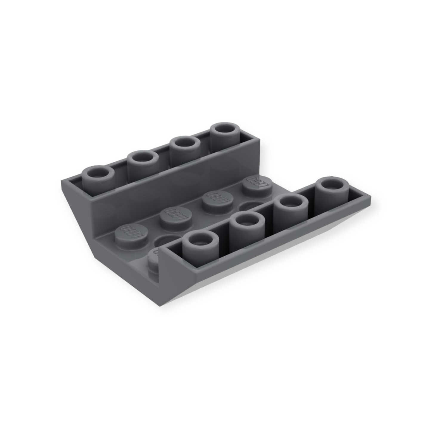 LEGO Slope Inverted 45 4x4 Double with 2 Holes - in Dark Bluish Gray