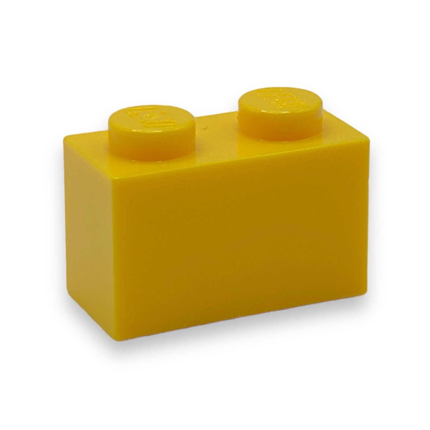 LEGO Brick 1x2 Yellow - White Question Mark Pattern