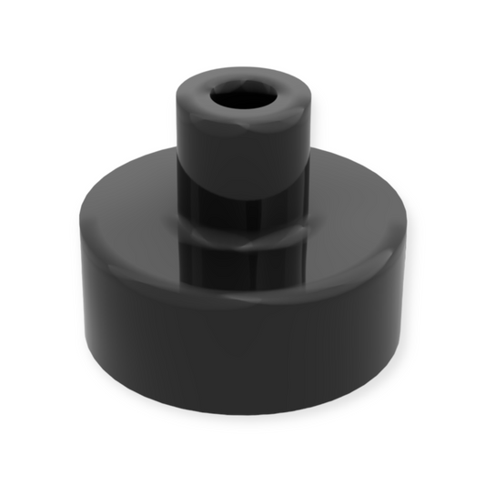 LEGO Tile Round 1x1 with Bar and Pin Holder - Black