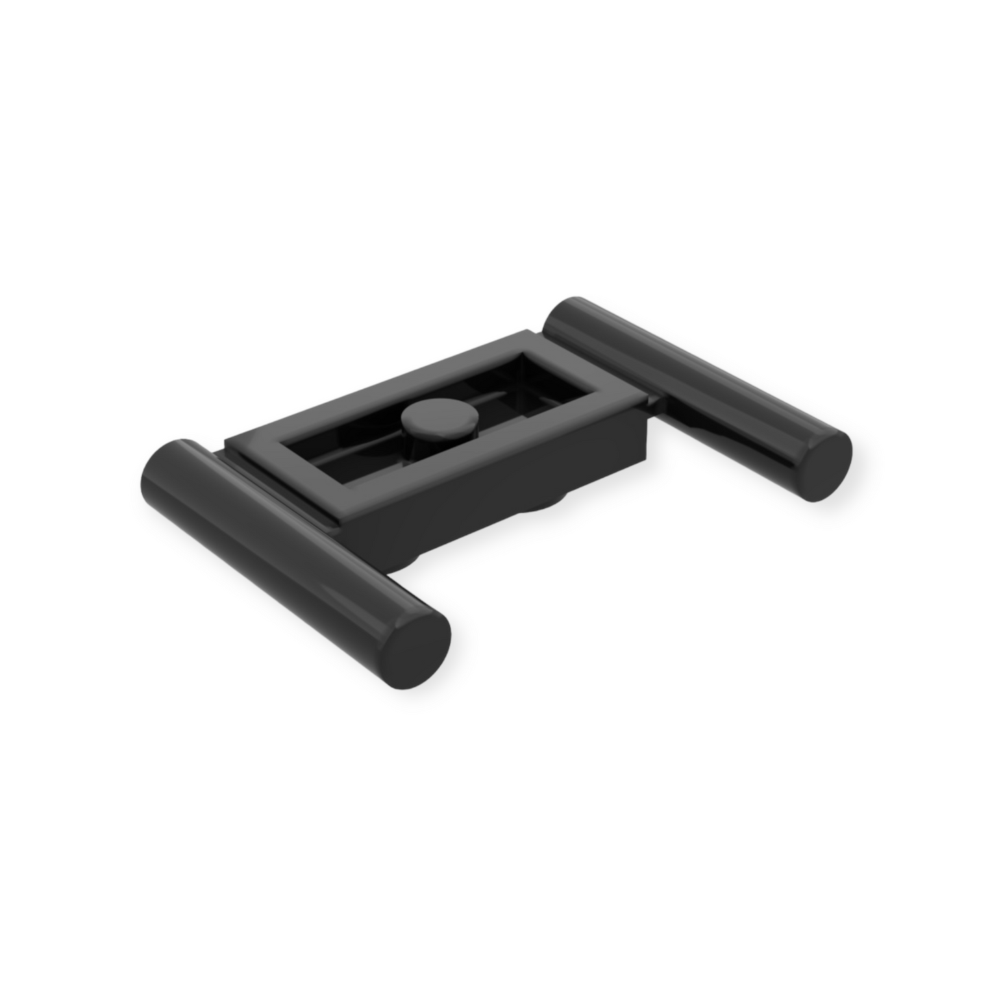 LEGO Plate Modified 1x2 with Bar Handles - Flat Ends Low Attachment - Black