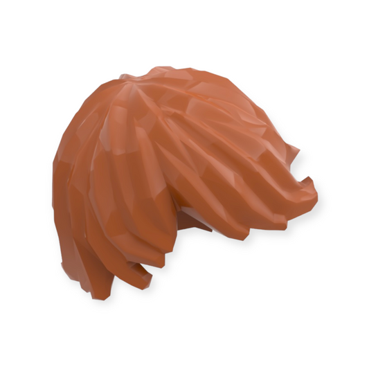 LEGO Frisur Nr 6 - Zerzaustes Haar mit Seitenscheitel - Dark Orange