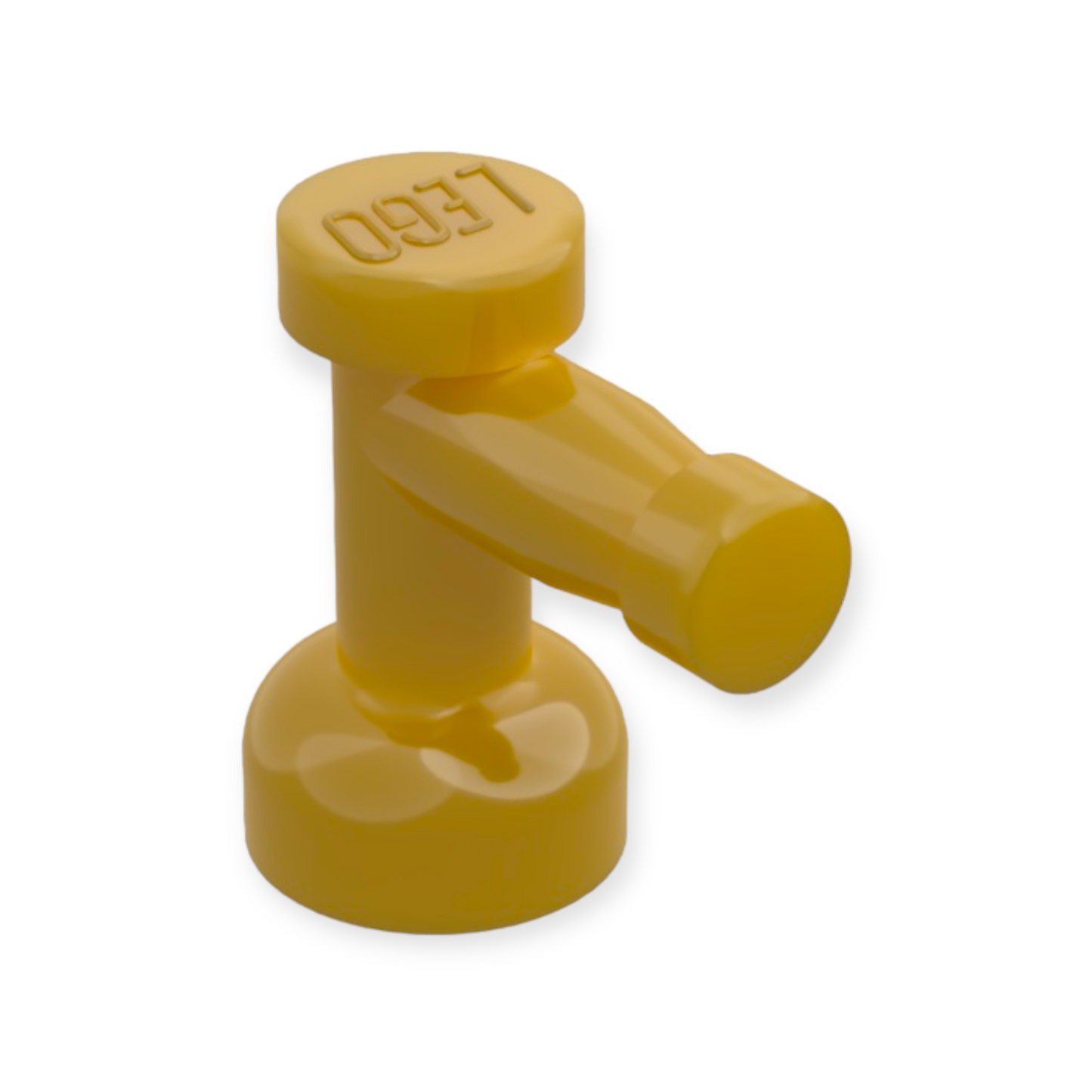 LEGO Tap 1x1 without Hole in Nozzle End - Pearl Gold