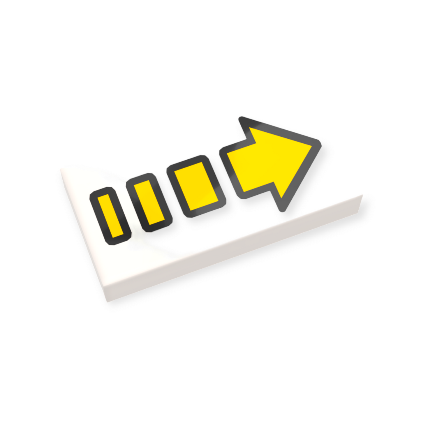 LEGO Tile 1x2 - Yellow Arrow Segmented