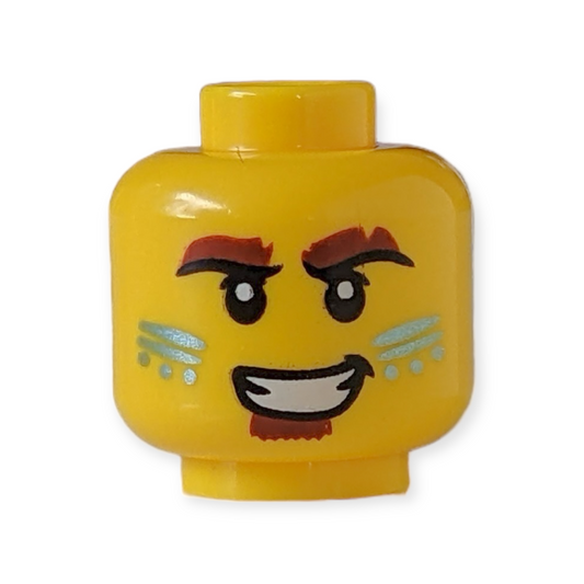 LEGO Head - 4152 Dark Brown Bushy Eyebrows and Soul Patch