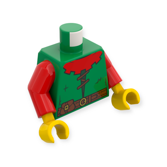 LEGO Torso - 6191 Castle Forestman Red Collar