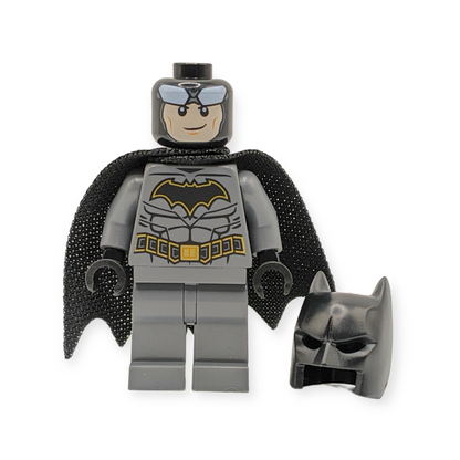 LEGO Minifigur Batman - Dark Bluish Gray Suit with Gold Outline Belt