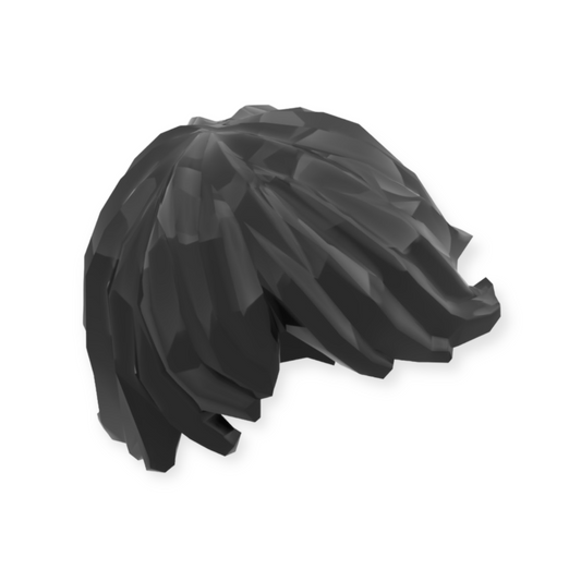 LEGO Frisur Nr 6 - Zerzaustes Haar mit Seitenscheitel - Black