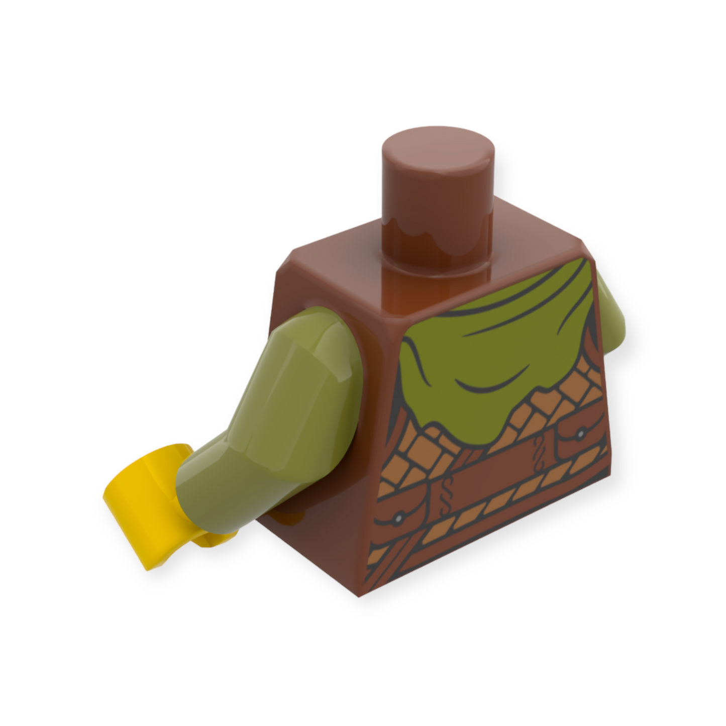 LEGO Torso - 6141 Viking Armor Medium Nougat Leather Olive Green Bandana