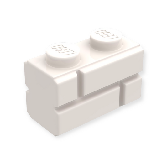 LEGO Brick Modified 1x2 - Mauerstein in White