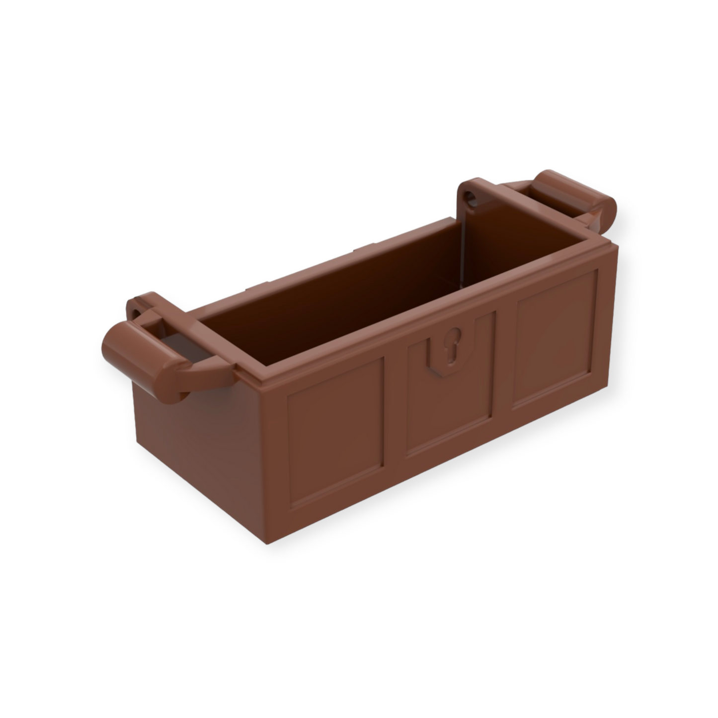 LEGO Container Treasure Chest Bottom with Slots in Back - Reddish Brown