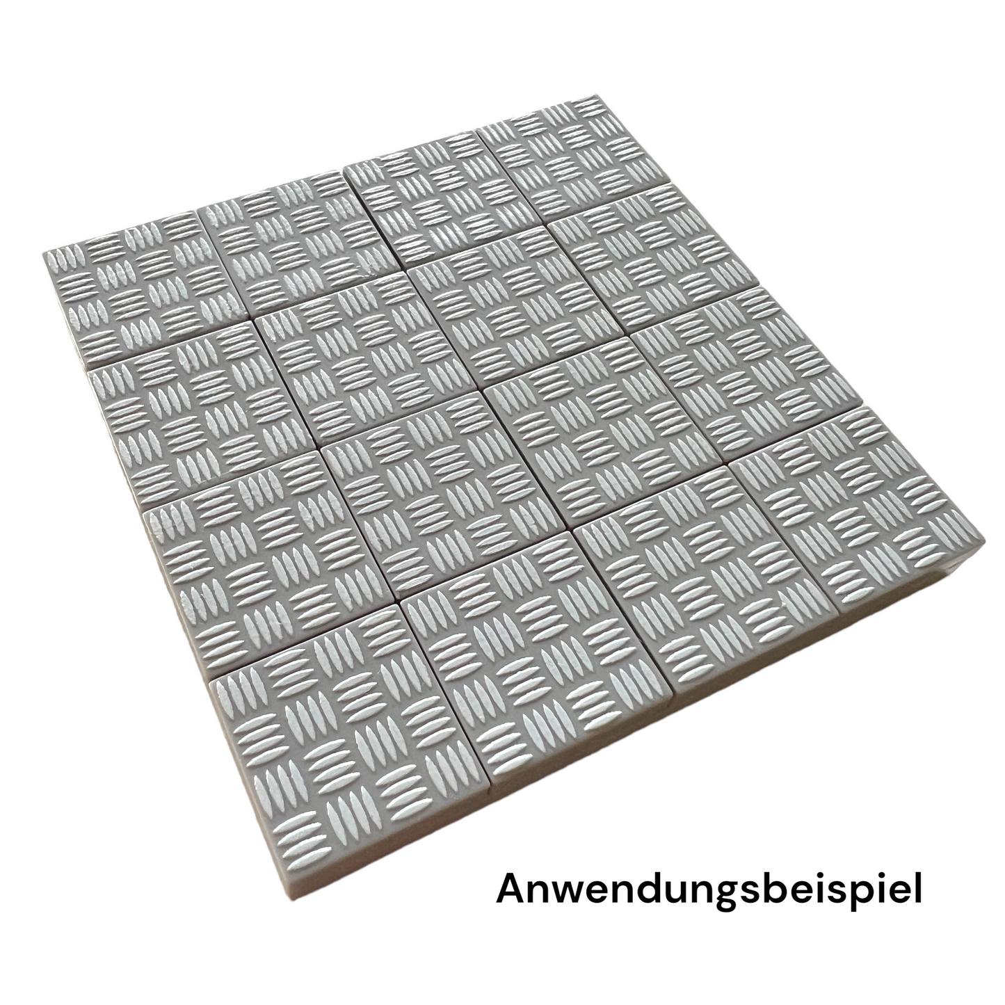 Tile 2x2 - Riffelblech-Muster Hellgrau
