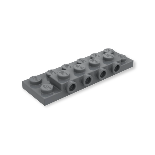 LEGO Plate Modified 2x6x2/3 with 4 Studs on Side in Dark Bluish Gray