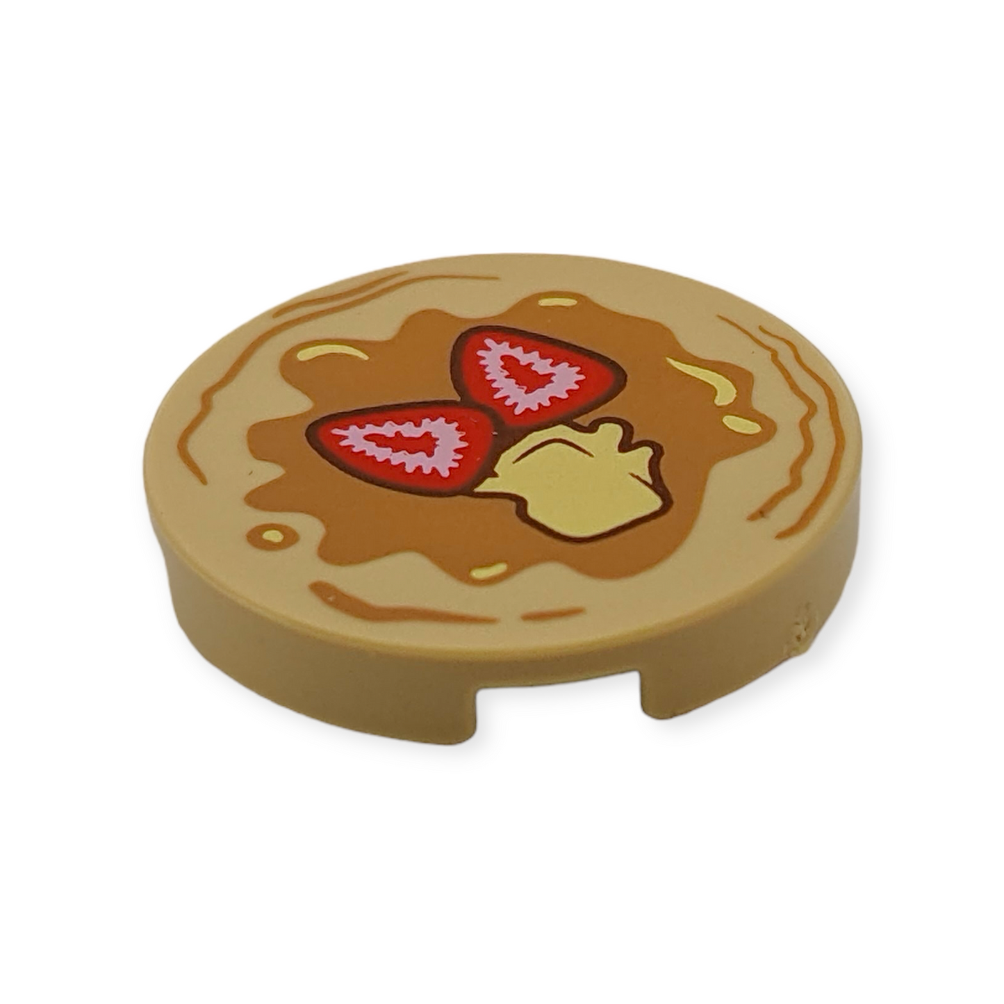 LEGO Tile 2x2 Round - Pancake with Strawberries and Butter