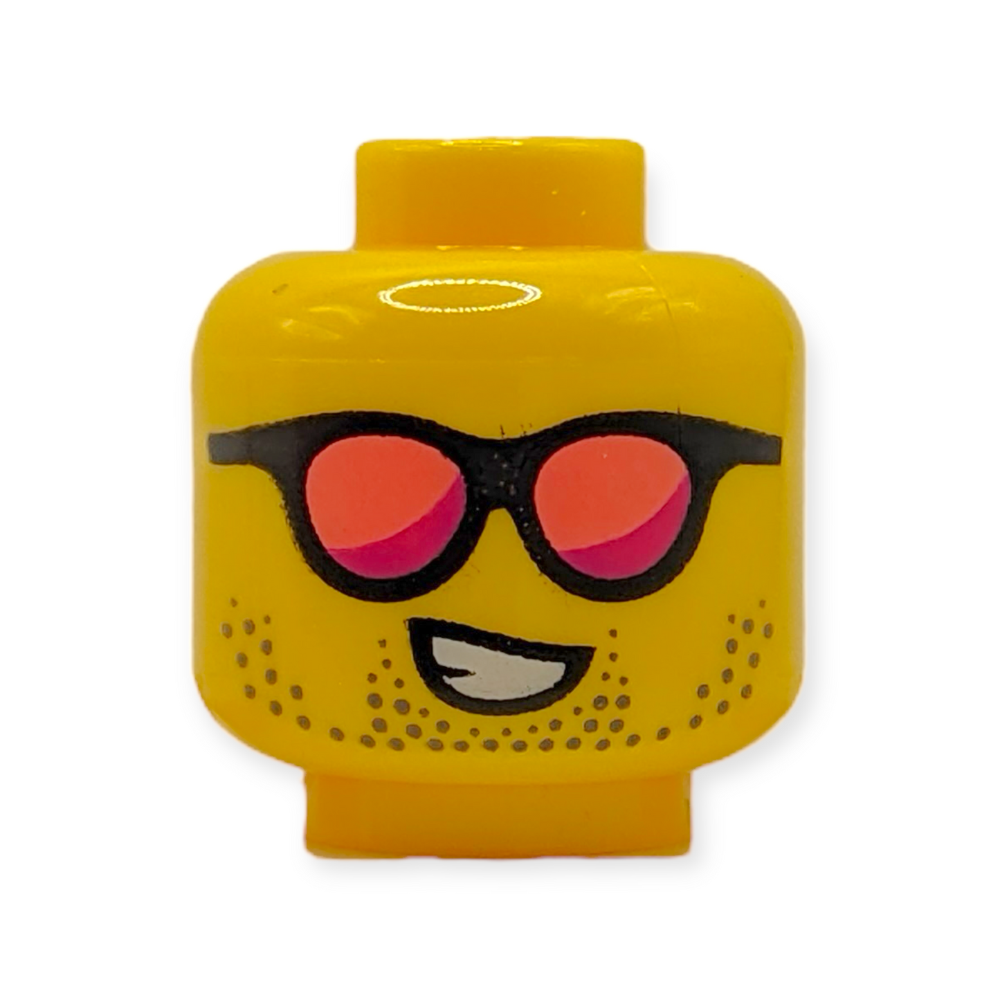 LEGO Head - 4071 Black Sunglasses with Coral and Magenta Lenses