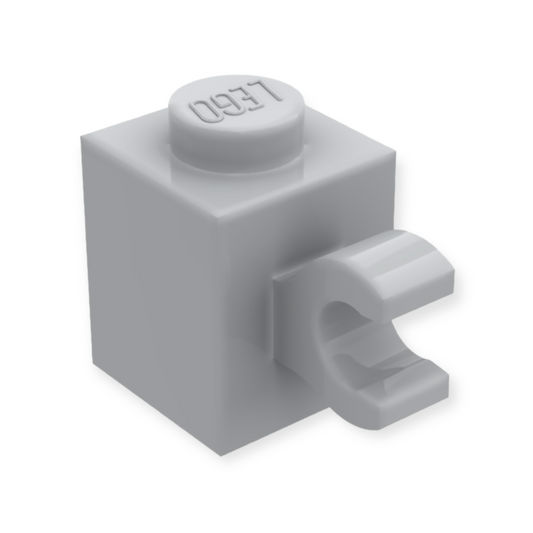 LEGO Brick Modified 1x1 mit Clip Horizontal - Light Bluish Gray