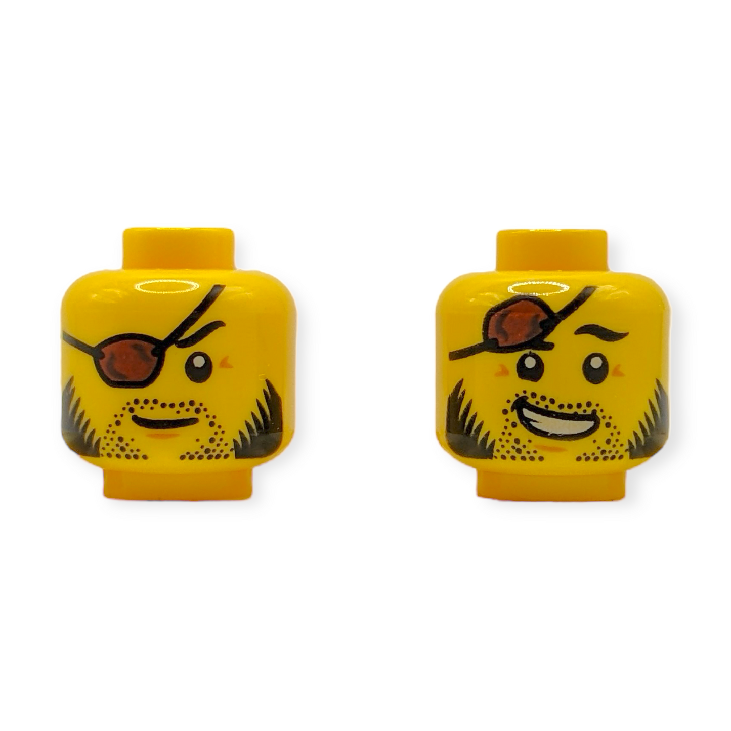 LEGO Head - 2949 Dual Sided Reddish Brown Eye Patch