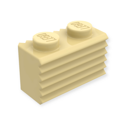 LEGO Brick Modified 1x2 - Grill / Fluted Profile in Tan