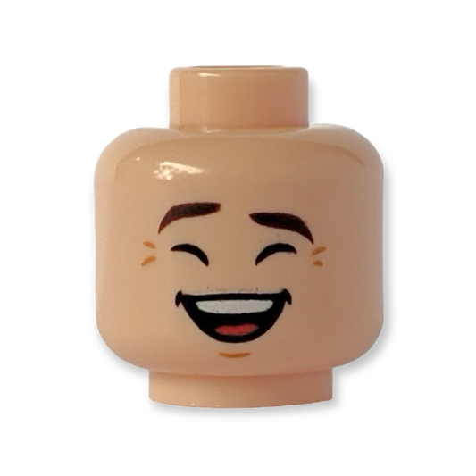 LEGO Head - 3461 Dunkelbraune Augenbrauen Neutral / Lachen mit geschlossenen Augen