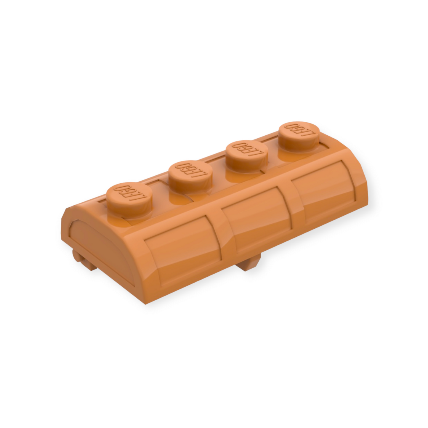 LEGO Treasure Chest Lid Curved with Thick Hinge - Medium Nougat