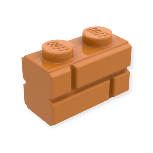 LEGO Brick Modified 1x2 - Mauerstein in Medium Nougat