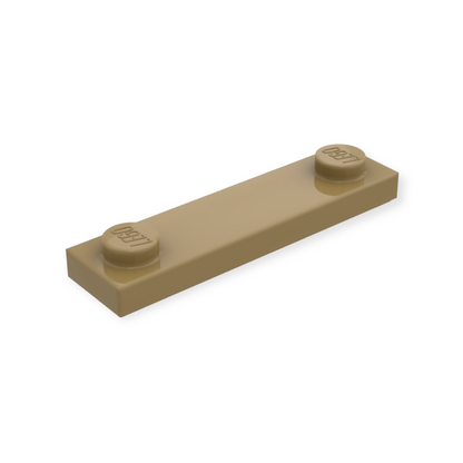 Plaque LEGO modifiée 1x4 avec 2 tenons - Tan foncé