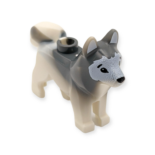 LEGO Hund 17 - Husky with Marbled Dark Bluish Gray Ears