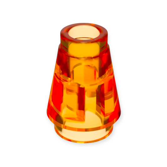 LEGO Cone 1x1 with Top Groove in Trans-Orange