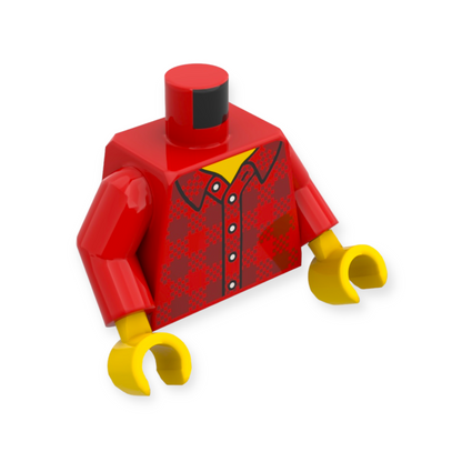 LEGO Torso - 3425 Kariertes Flanellhemd mit Kragen und 5 Knöpfen