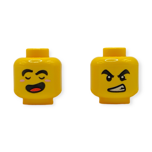 LEGO Head - 3186 Dual Sided Black Thick Eyebrows