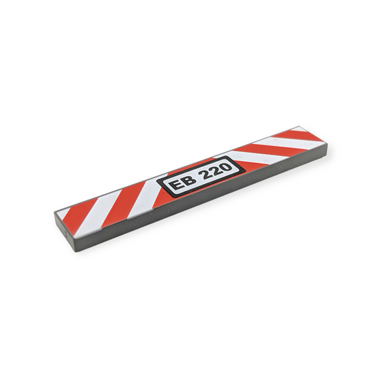 LEGO Tile 1x6  - EB 220 and Red and White Danger Stripes